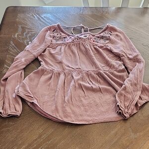 Knox Rose Dusty Pink Embroidered Blouse